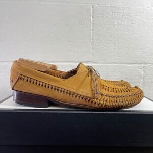 BUTTERO Men's Brown Woven Brown Leather Huarache Dress Shoes Size 43 EU/10 US